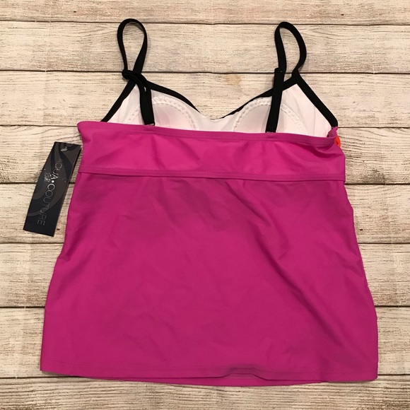 NWT Aqua Couture Tankini Swim Top Size L - Picture 2 of 6